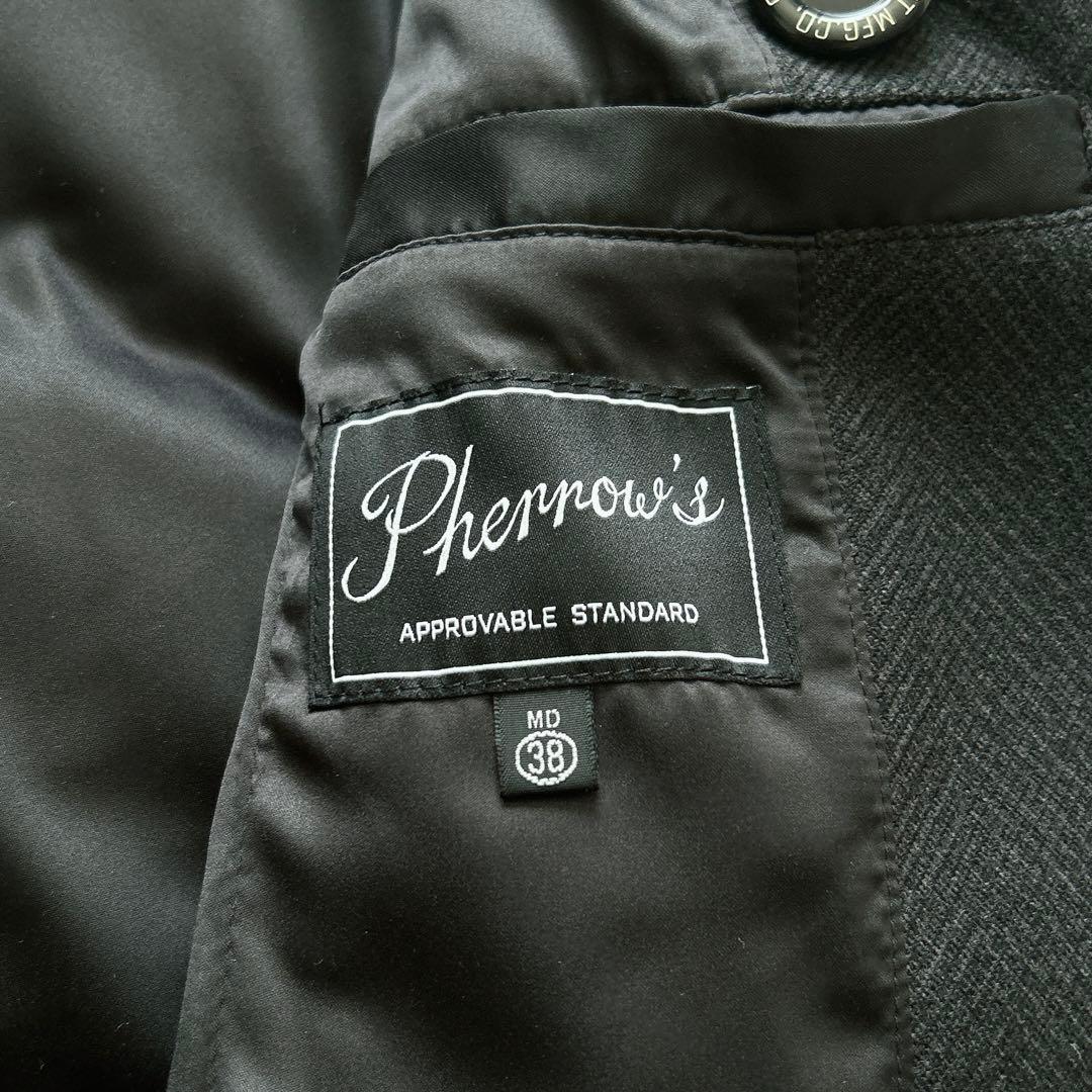 フェローズ Pherrow's ヘリンボーン ダウン 80% Pコート　超暖か