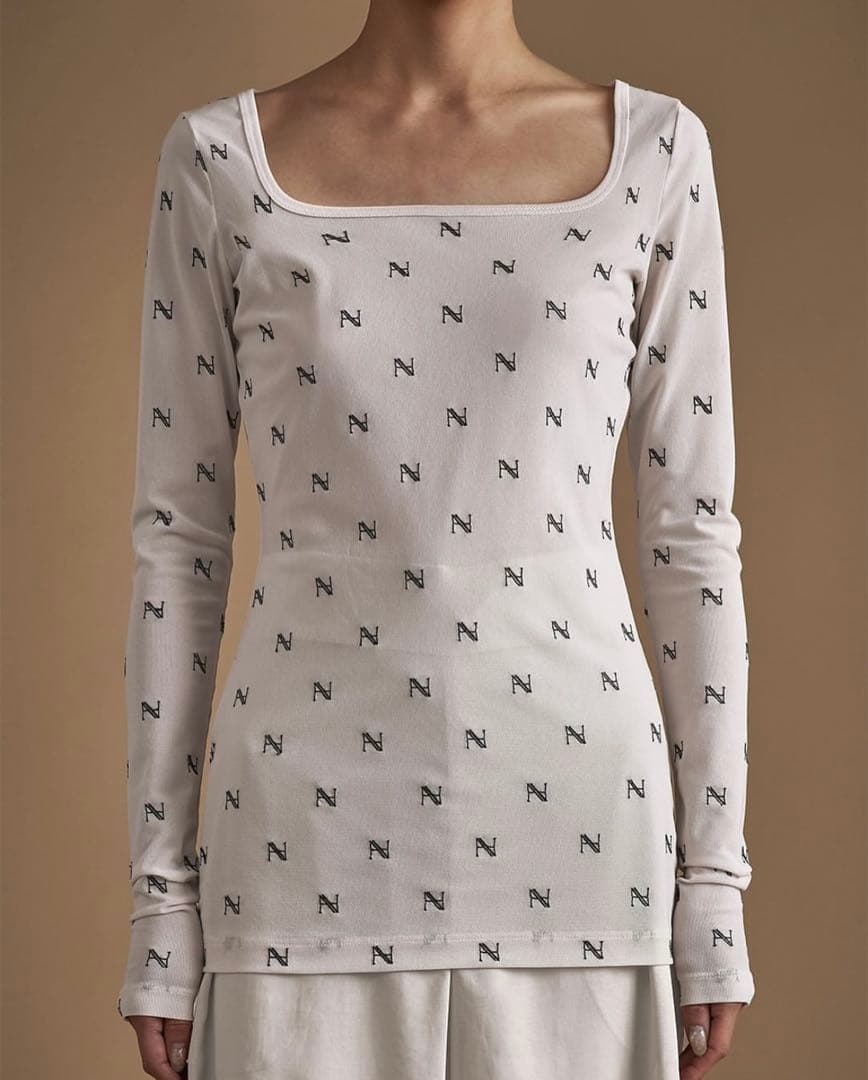 HAENGNAE ヘンネ KISHIMEN LOGO TOP White Nロゴ