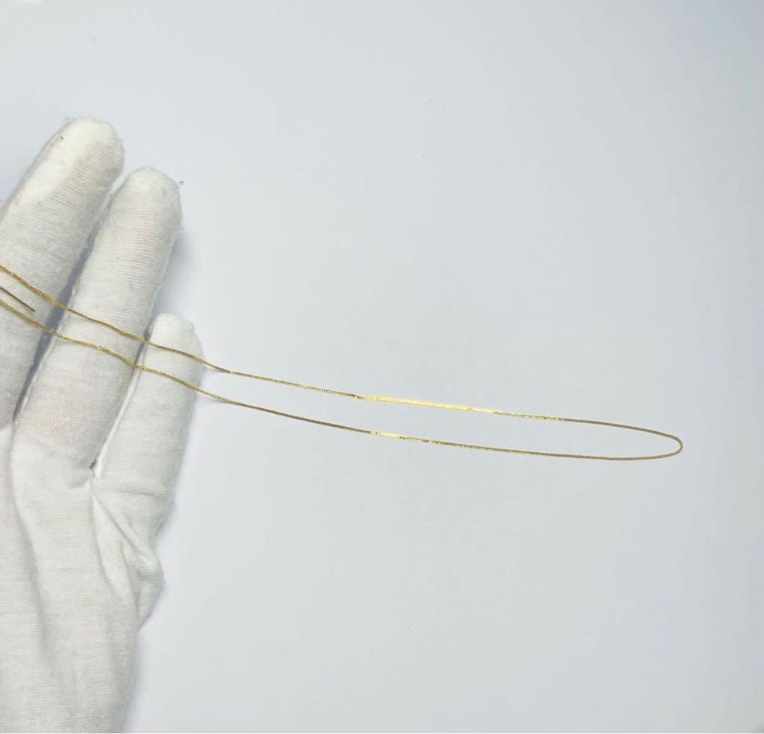 K18YG 調節自由 45cmピンチェーン 18金ネックレス　刻印 スライド式