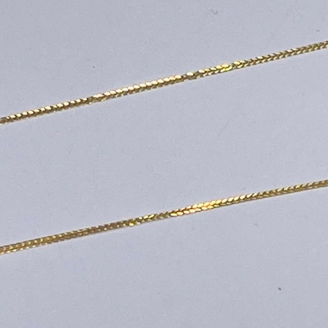 K18YG 調節自由 45cmピンチェーン 18金ネックレス　刻印 スライド式