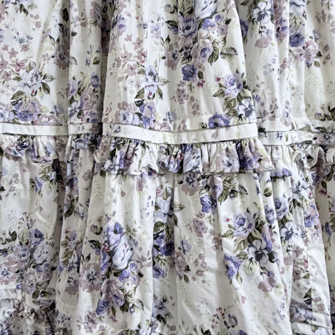 ロココブーケリボンティアードロングドレス　ラベンダー　ヴィクトリアンメイデン