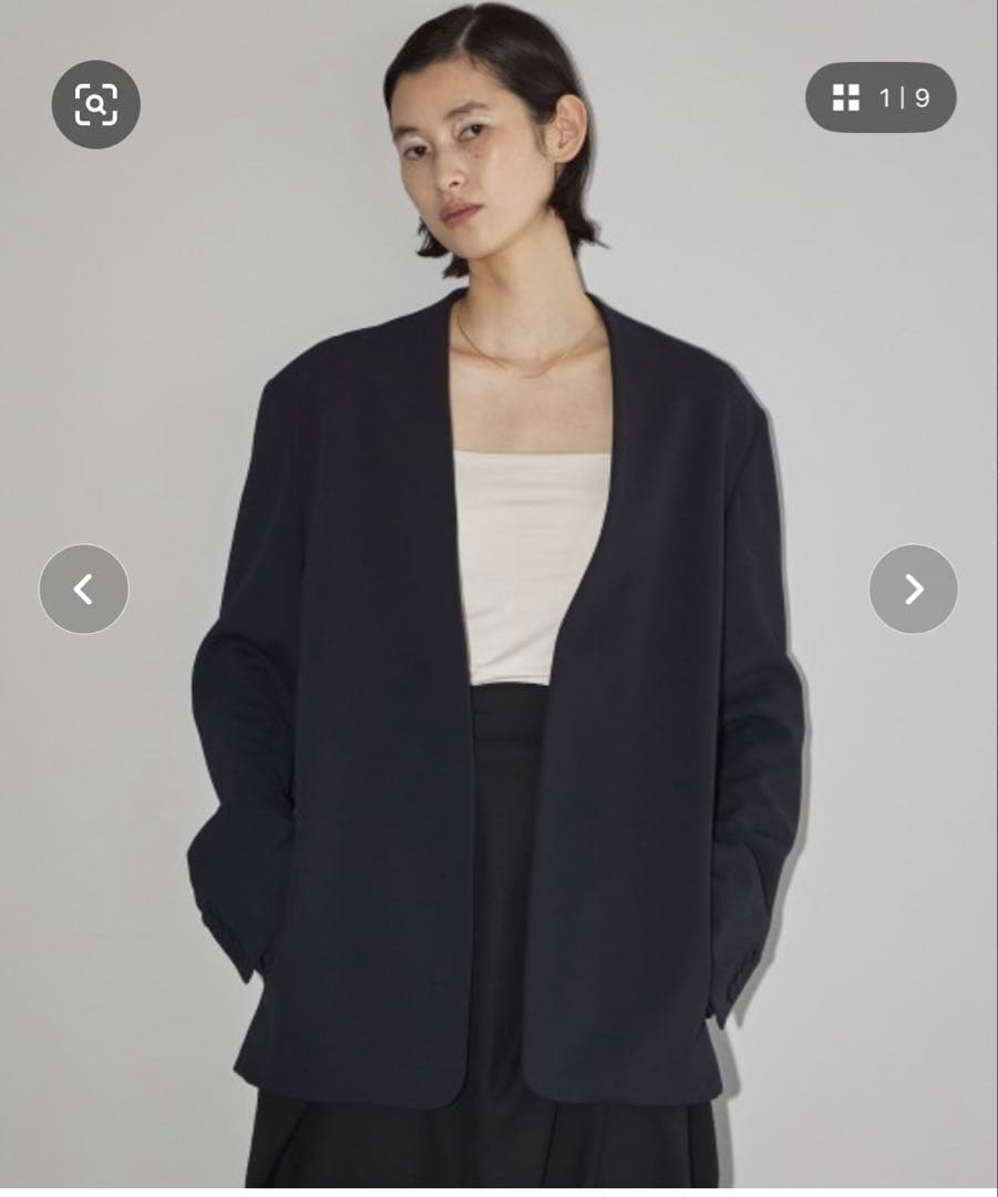 TODAYFUL 黒 ノーカラージャケット 長袖　38