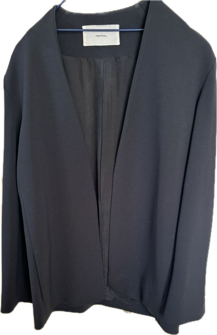 TODAYFUL 黒 ノーカラージャケット 長袖　38