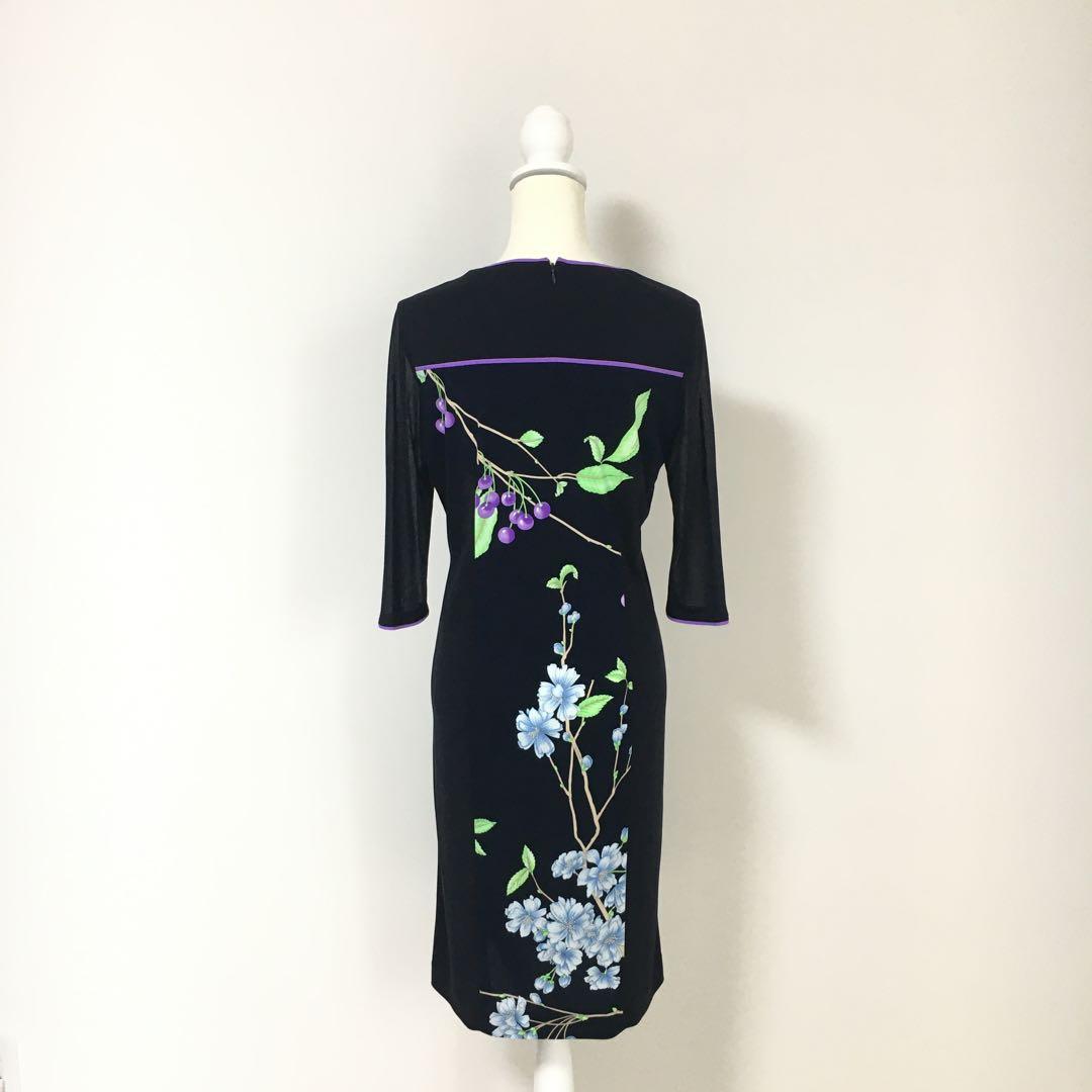 近年美品　LEONARD レオナール　カンカン　ストレッチ　ワンピース　40