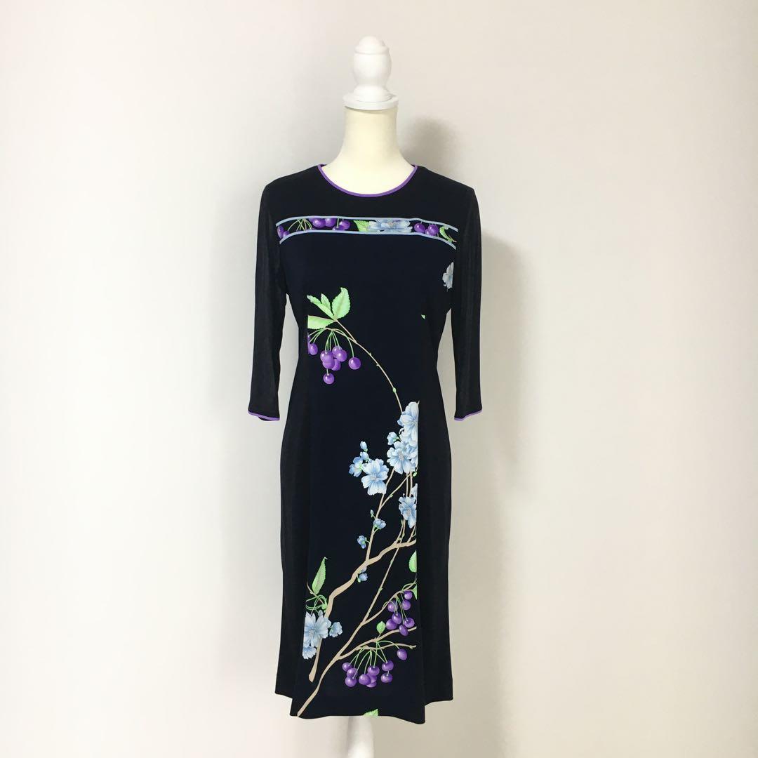 近年美品　LEONARD レオナール　カンカン　ストレッチ　ワンピース　40