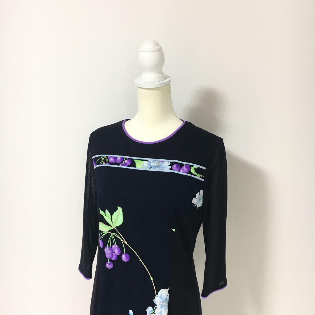 近年美品　LEONARD レオナール　カンカン　ストレッチ　ワンピース　40