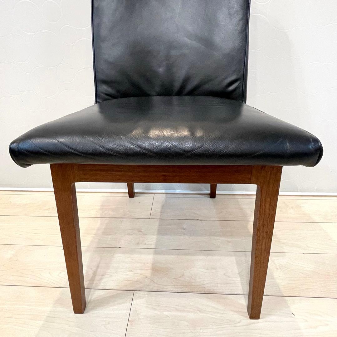 【美品】ACTUS リレート ダイニングチェアC 本革 天然木 北欧 モダン ①