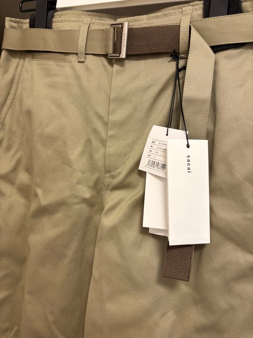 k*0様 sacai 26ss コットン　チノ　パンツ　ベージュ　サイズ2