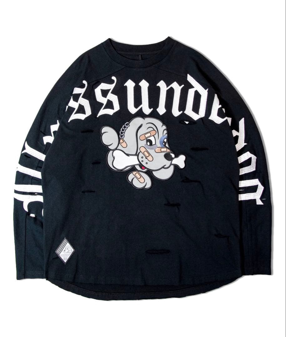 【新品未開封】GAxGALFY ぼろぼろ刺繍 ロンT ブラック 大型犬 XL