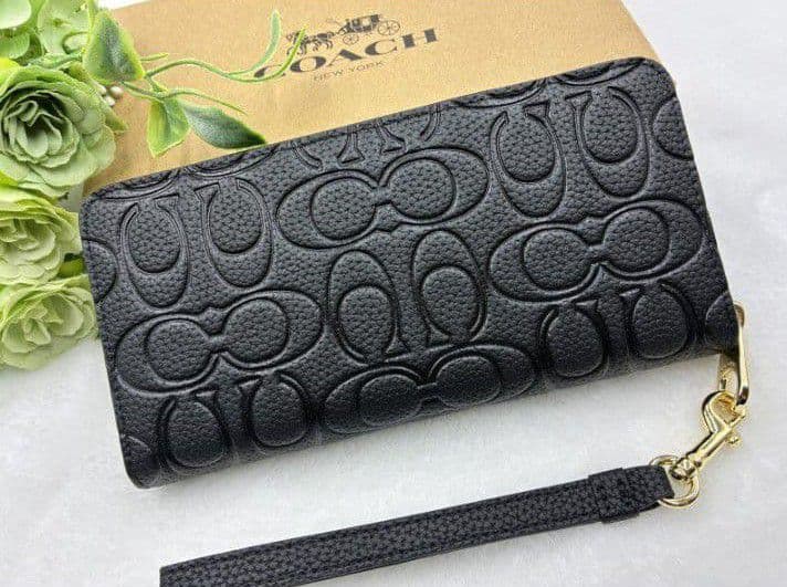 新品未使用コーチ長財布ブラックシグネチャーレディースメンズ送料無料即日発送