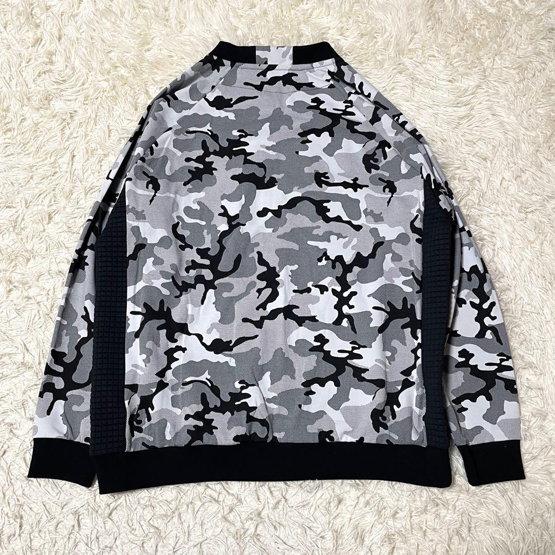 【未使用品】ジップスウェットジャケット ブラック 3L カモフラ ゴルフ
