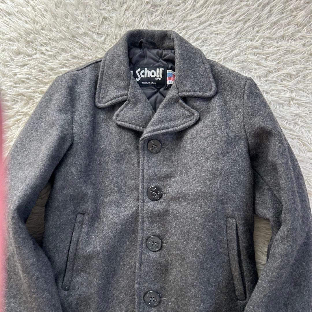 美品　Schott ショット ピーコート キルティング　USA製 サイズ38