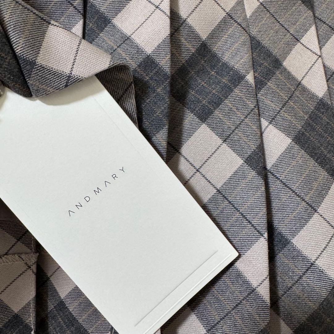 ANDMARY Coco check pleats skirt Mサイズ