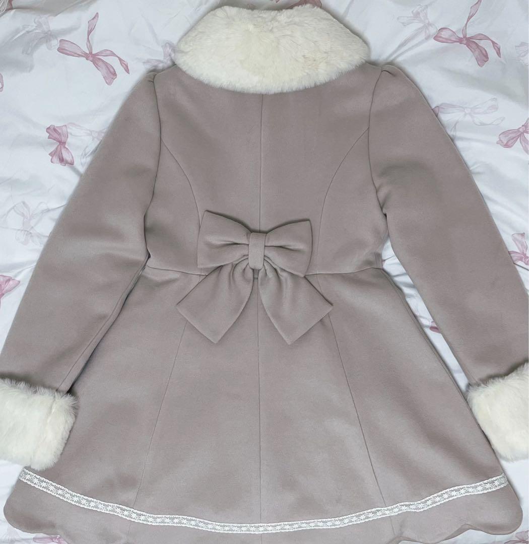 AnkRouge フロントビジュースカラップドーリーコート ピンク