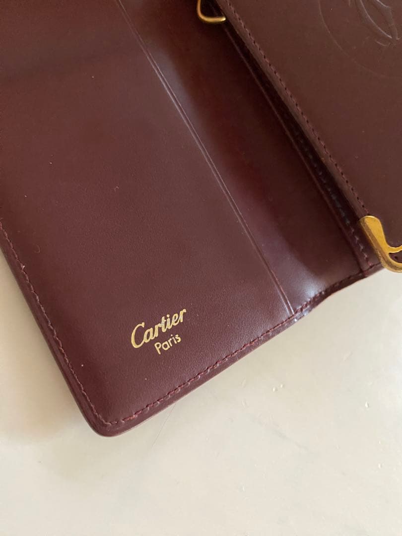 カルティエ　６連　キーケース　付属品完品　ボルドー ワインレッド　レザー