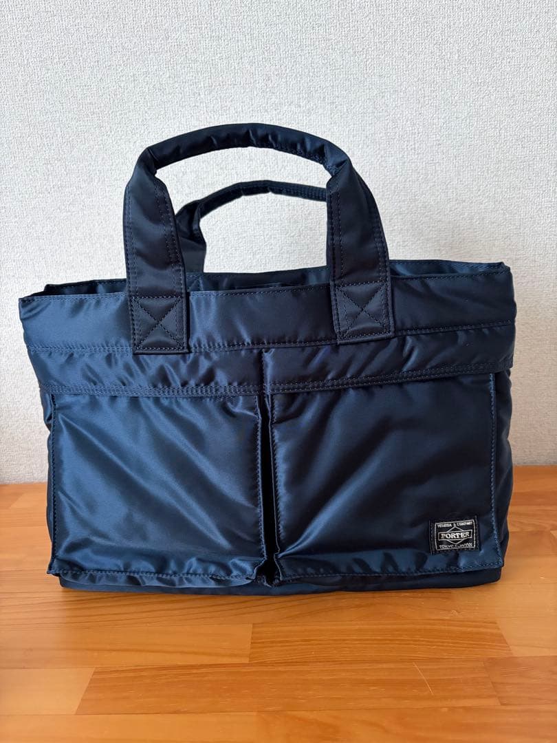 PORTER / TANKER トートバッグ　ネイビー　オレンジ保存袋付き