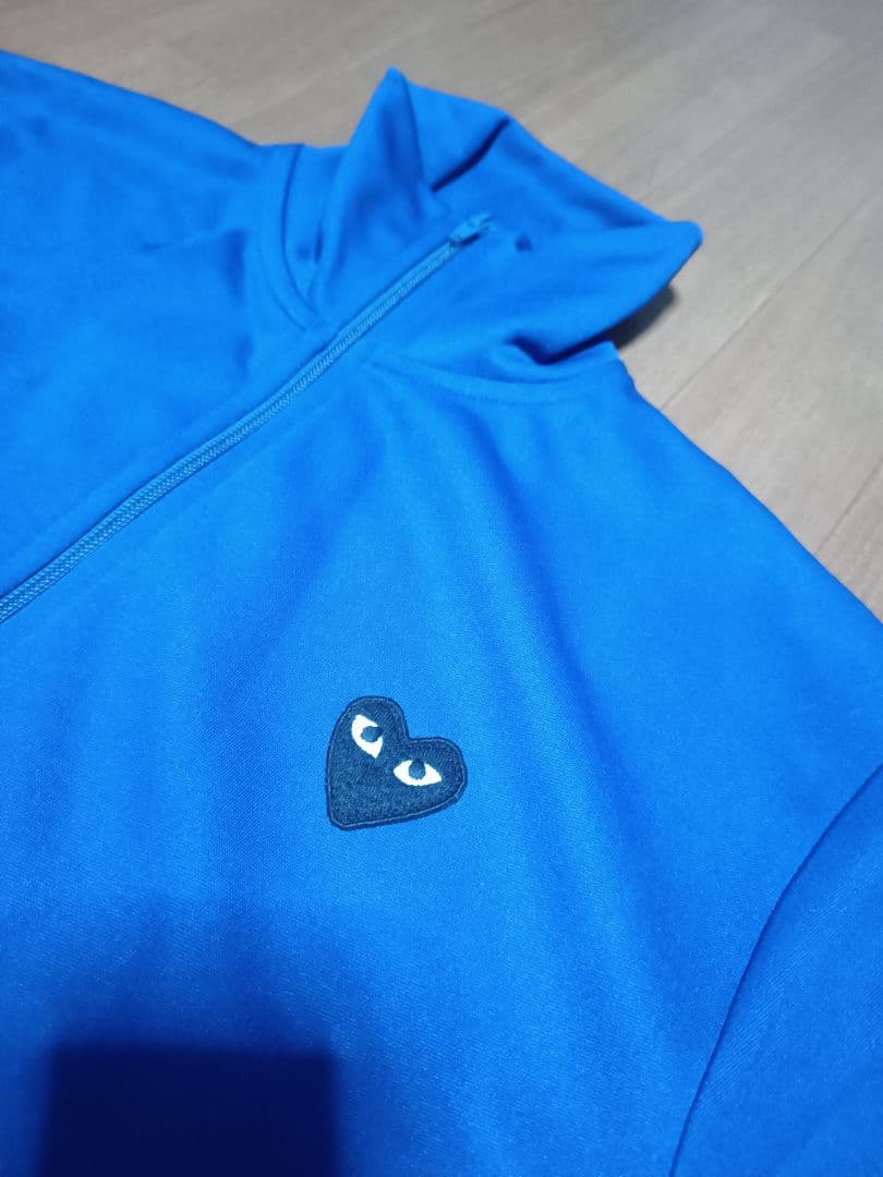 青色ハート刺繍スウェットジャケット