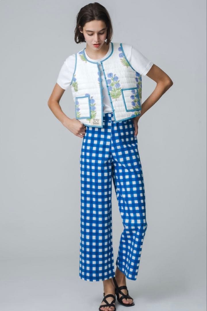 ジャケット・アウター SZ Blockprints QUILTED VEST POPPY