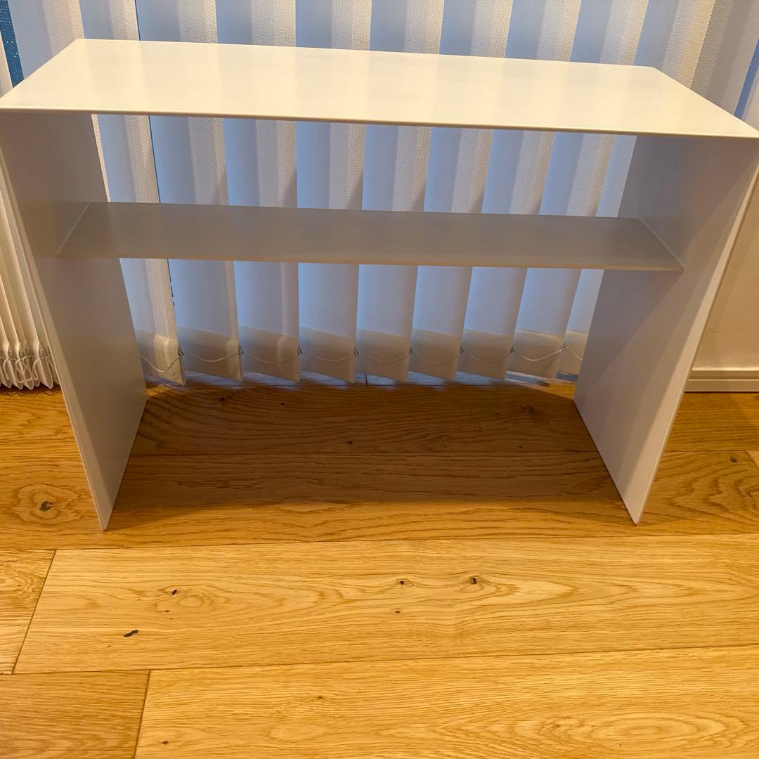 KANADEMONO 2way アイアンプレート サイドテーブル ホワイト