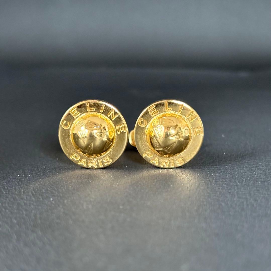 【希少】【セリーヌ】CELINE カフス スターボール ロゴ ゴールドカラー