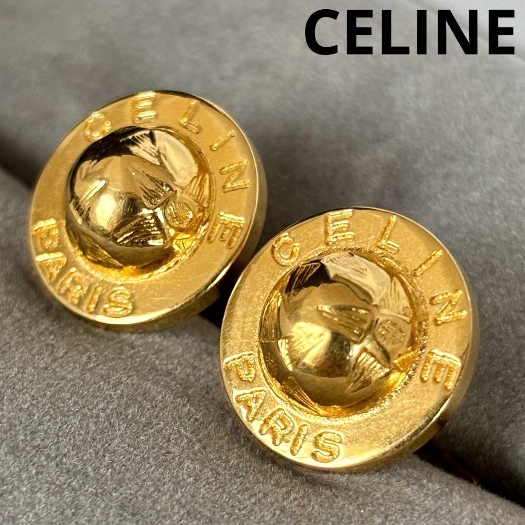 【希少】【セリーヌ】CELINE カフス スターボール ロゴ ゴールドカラー