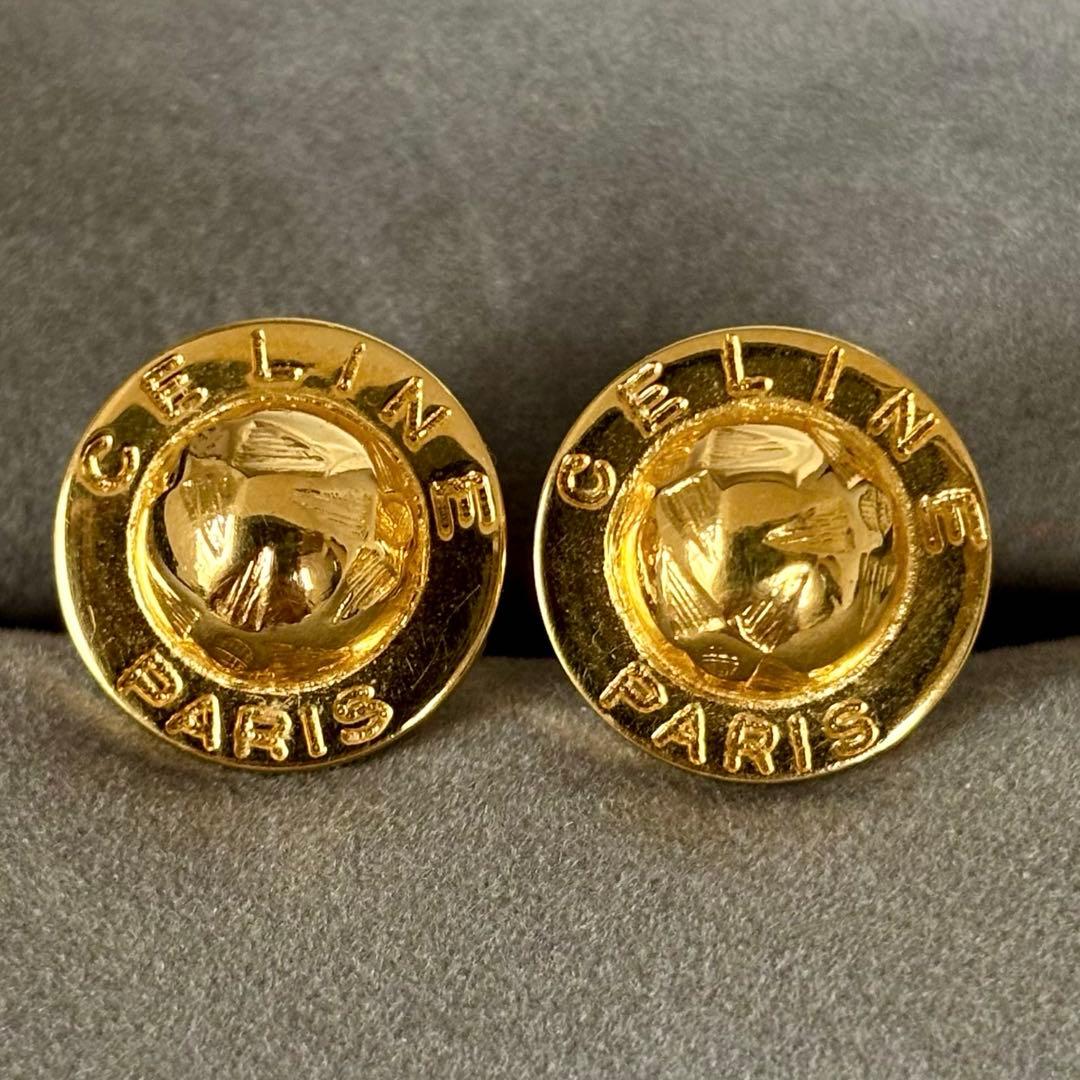 【希少】【セリーヌ】CELINE カフス スターボール ロゴ ゴールドカラー