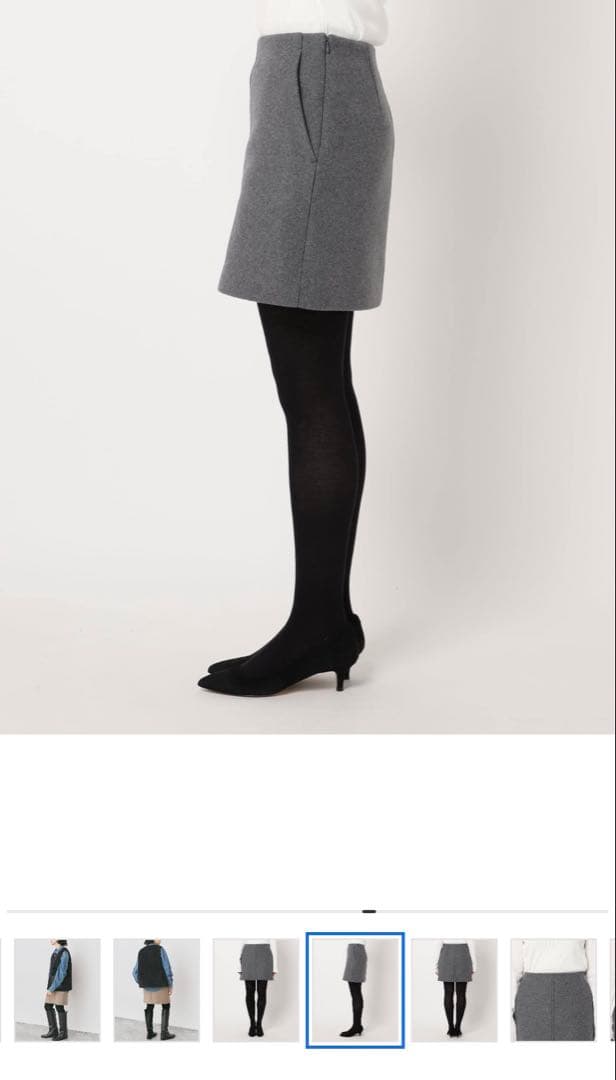 【Spick and Span】メルトンAラインスカート(ブラック／36)