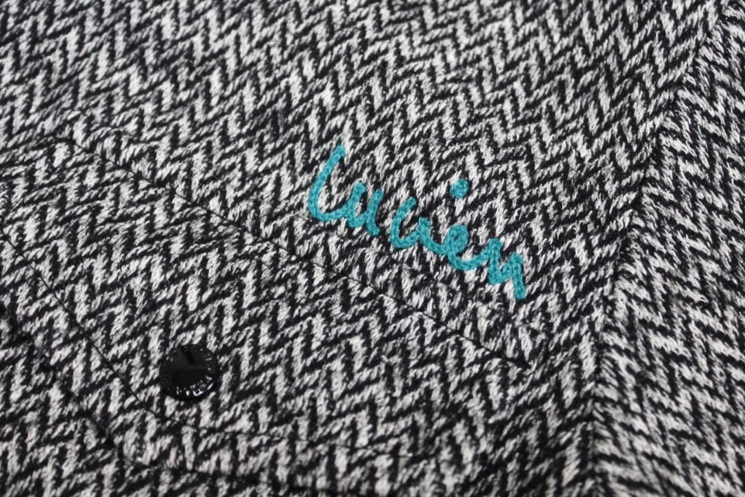 美品 ルシアンペラフィネ 刺繍入 CPO シャツジャケット 灰 S 七分袖 レア