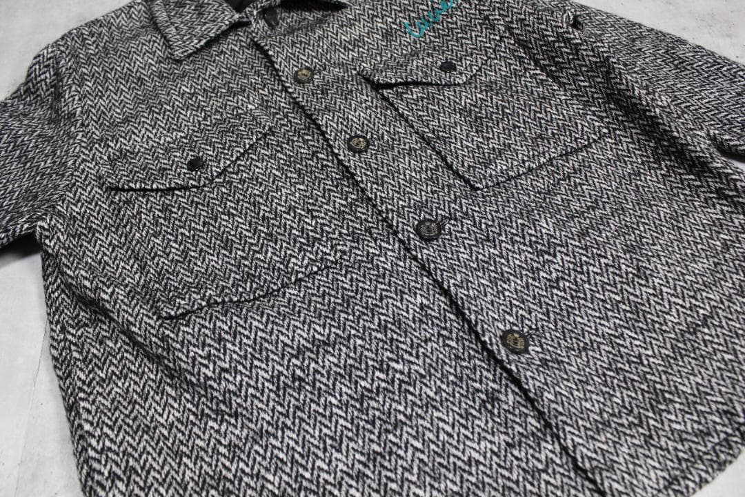 美品 ルシアンペラフィネ 刺繍入 CPO シャツジャケット 灰 S 七分袖 レア