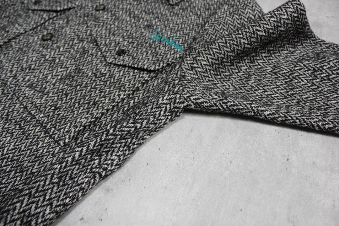 美品 ルシアンペラフィネ 刺繍入 CPO シャツジャケット 灰 S 七分袖 レア