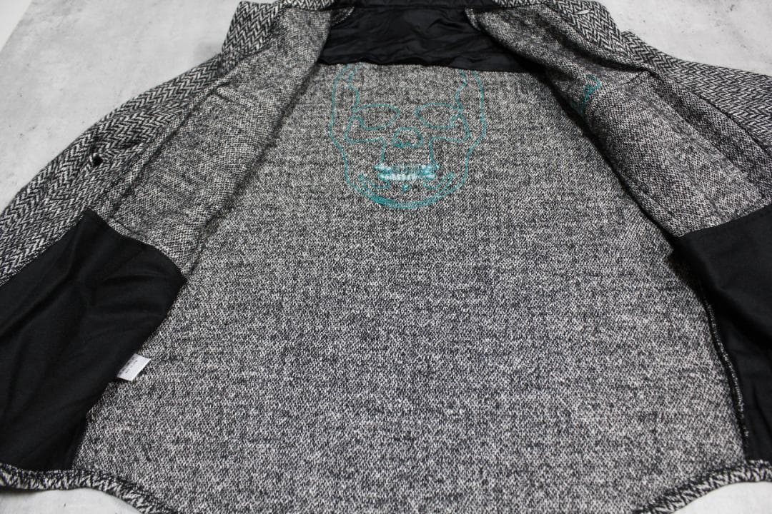 美品 ルシアンペラフィネ 刺繍入 CPO シャツジャケット 灰 S 七分袖 レア