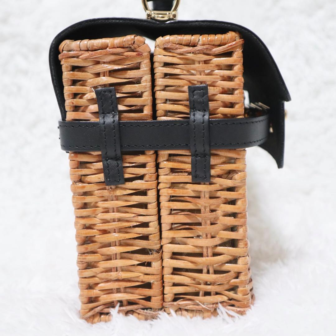 ヴィオラドーロ スプリットラタン ターンロック付き 2WAYトップハンドルバッグ