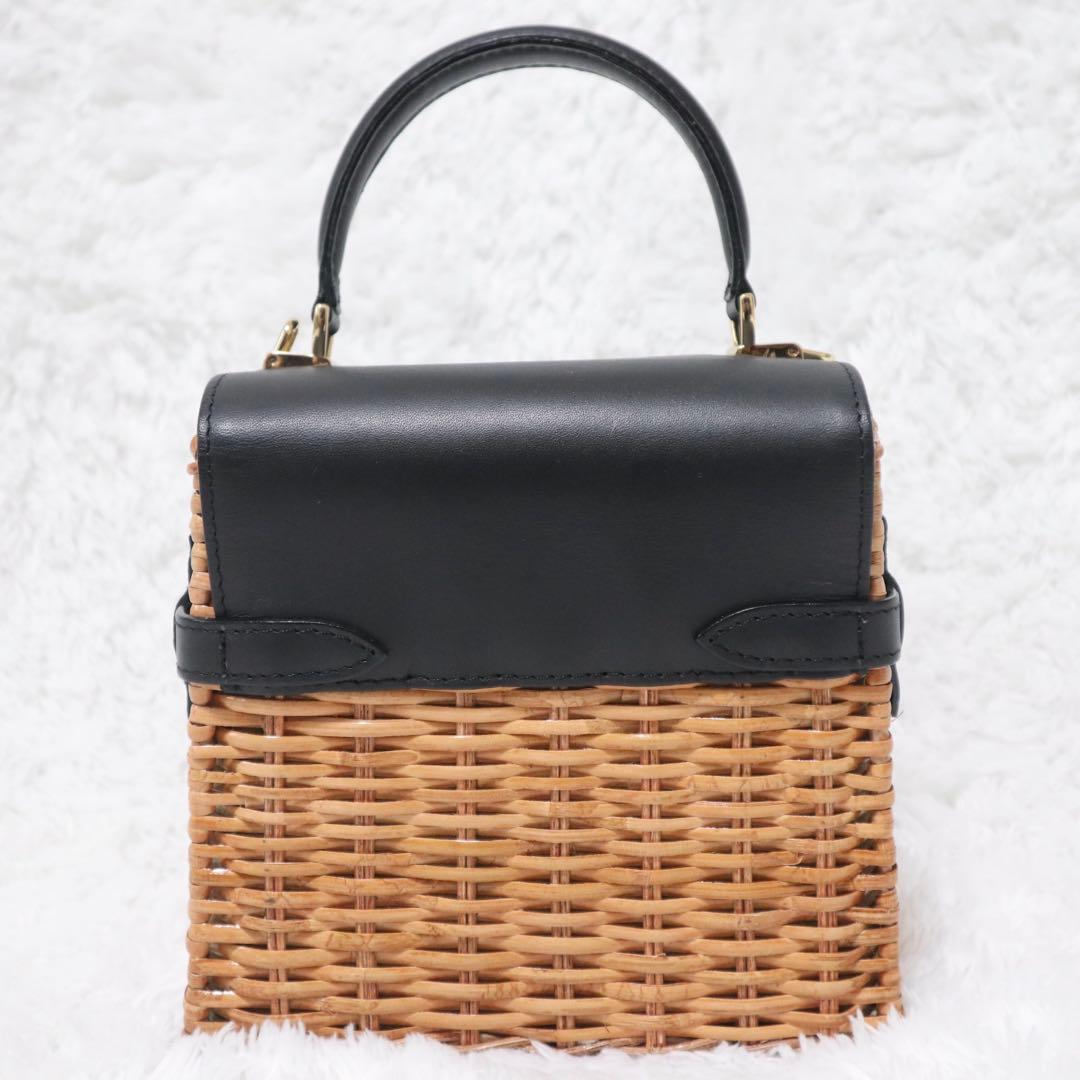 ヴィオラドーロ スプリットラタン ターンロック付き 2WAYトップハンドルバッグ