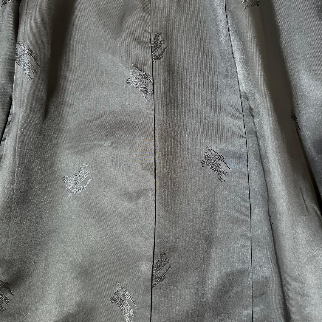 未使用級✨バーバリーロンドン アンゴラ ロングコート 総柄 ファー ベルト付 黒