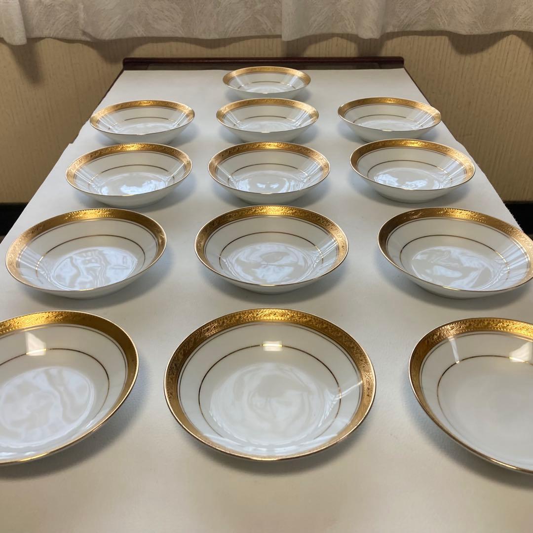 ノリタケ レジェンダリー クレストウッド ゴールド 金彩 13枚 レトロ