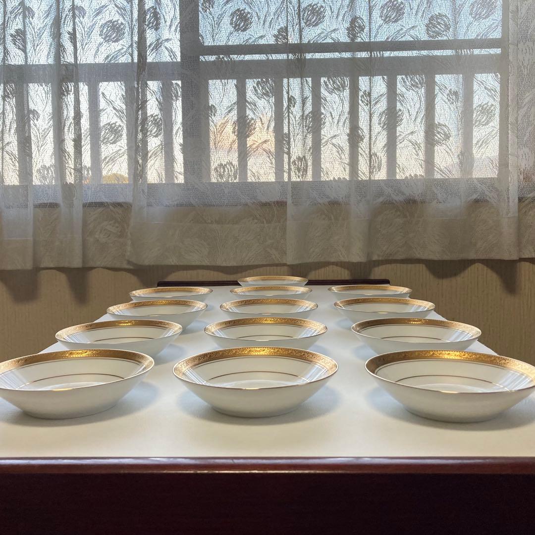 ノリタケ レジェンダリー クレストウッド ゴールド 金彩 13枚 レトロ