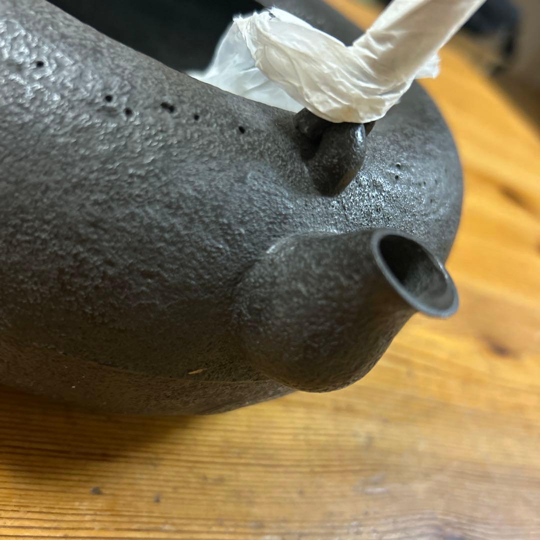 南部鉄器　茶道具 釜師　金沢専治　金澤鶴斎造　希少　工芸品　骨董　 姥口アラレ