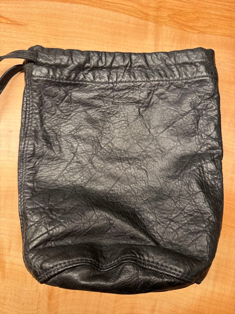 【はる】SLOW&CO ブラックレザー 巾着