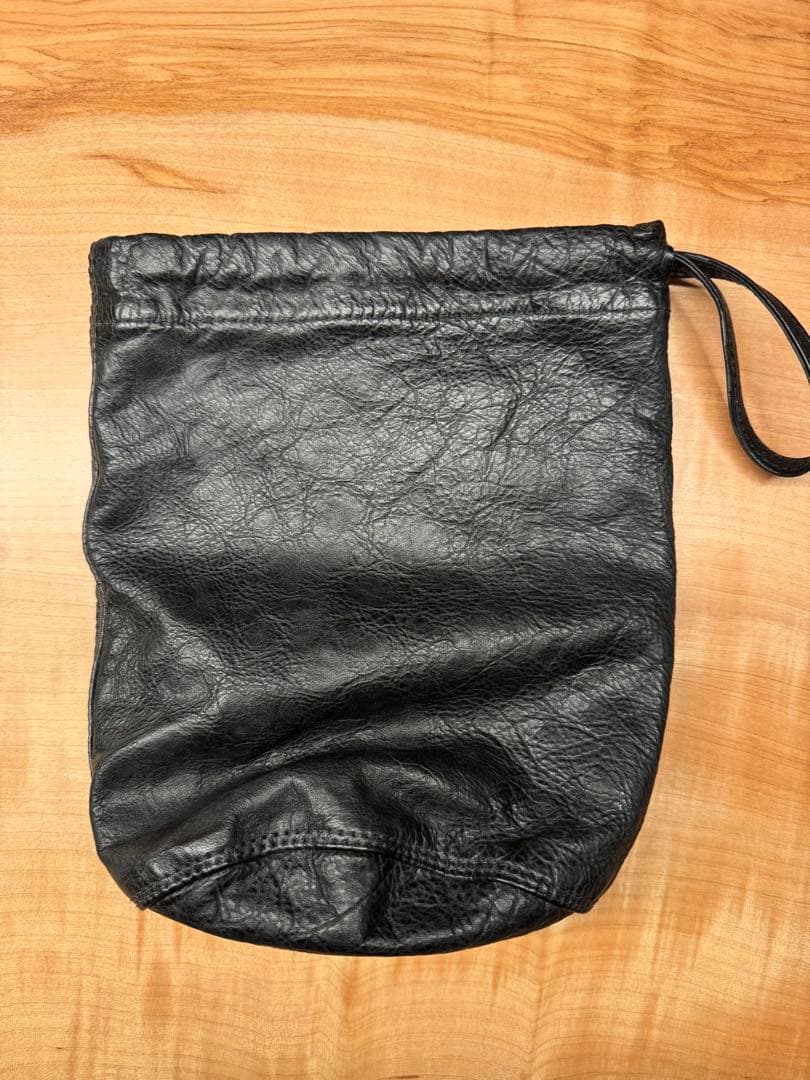 【はる】SLOW&CO ブラックレザー 巾着