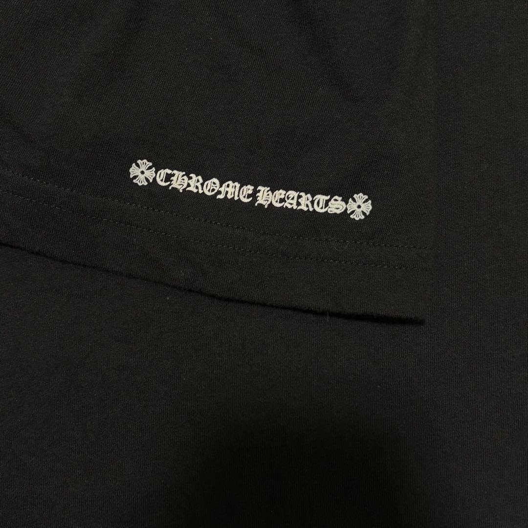 CHROME HEARTS ブラック ネックロゴTシャツ XL