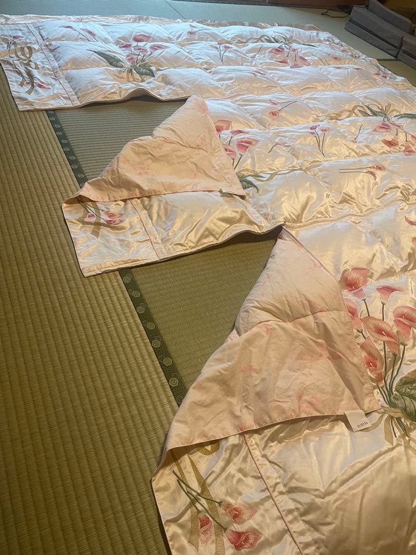 ダウン90% 丸八真綿　薄掛羽毛布団　3分割タイプ