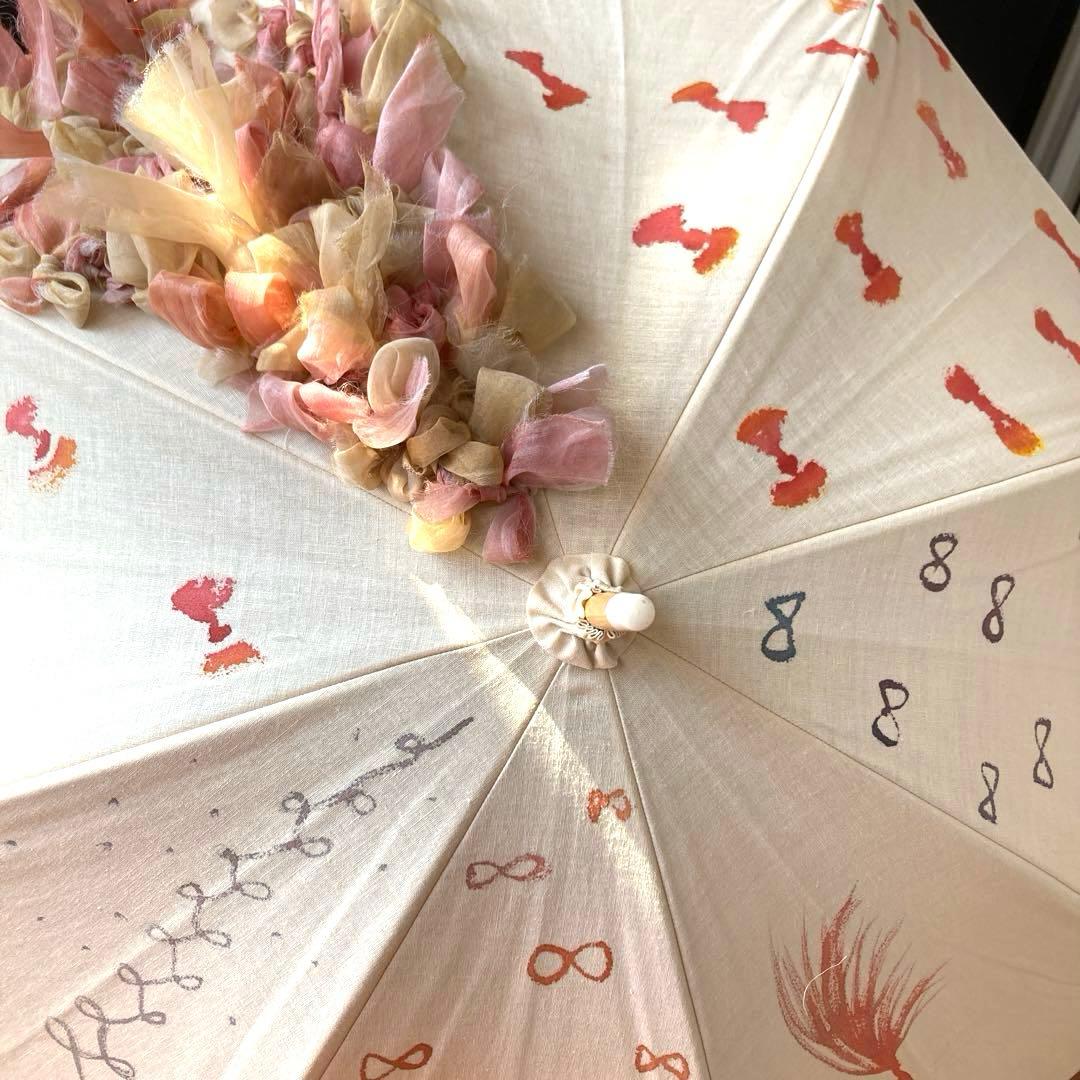最終⭐️コシラエル⭐️貴重な手書きとコラージュ 一点物！日傘　cocilaelle