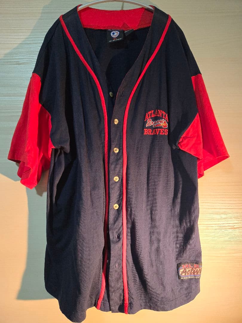 【MLB公式 1997年製】BRAVES ベースボールシャツ XL 希少古着