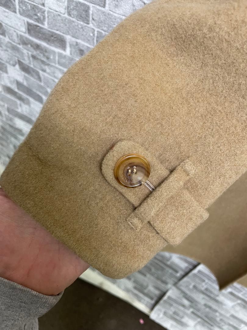極美品　BURBERRY カシミヤ　チェック柄　ベージュ ロングコート　ウール