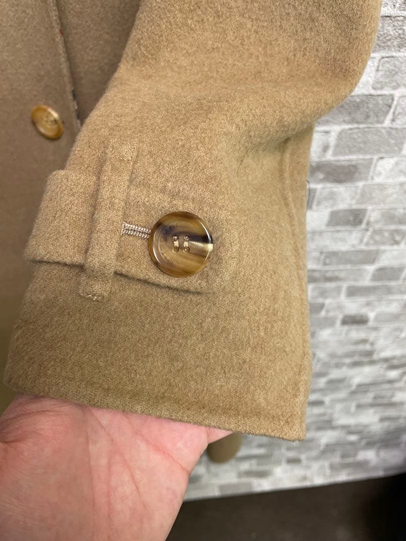 極美品　BURBERRY カシミヤ　チェック柄　ベージュ ロングコート　ウール