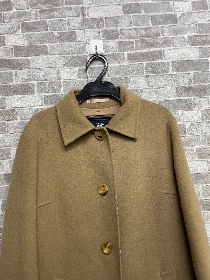 極美品　BURBERRY カシミヤ　チェック柄　ベージュ ロングコート　ウール