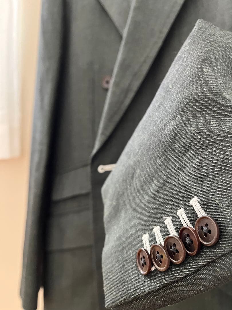 【超美品】カーキ グリーンスーツセット (ジャケット・スラックス)