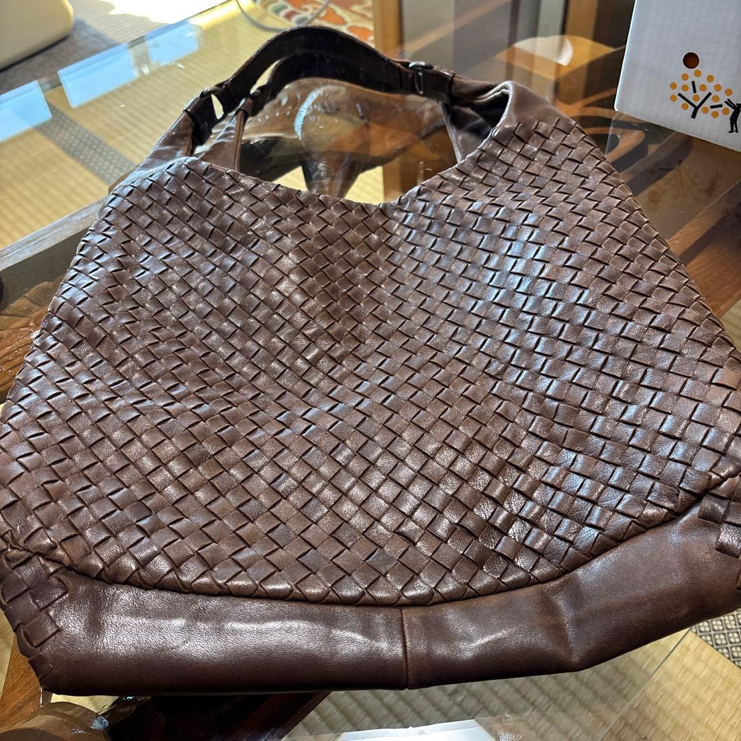 Bottega Veneta ブラウンレザーショルダーバッグ