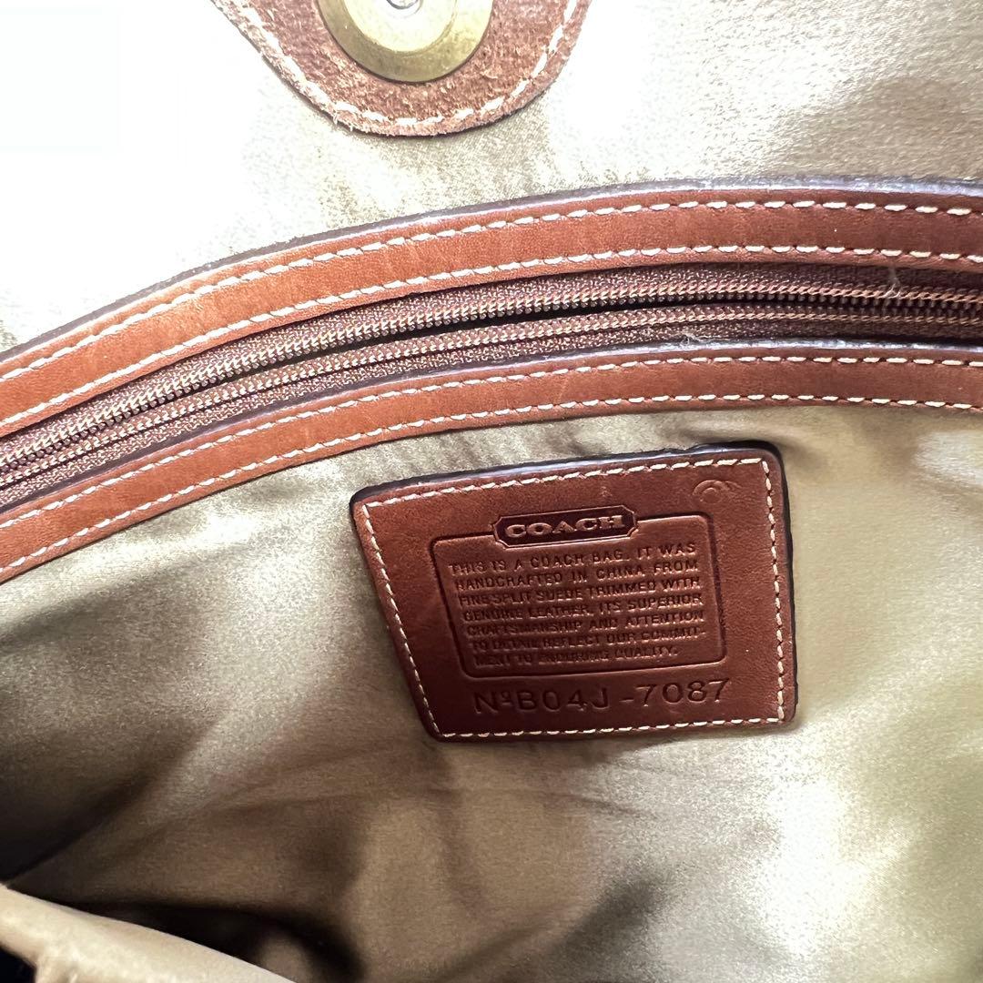 COACH コーチ ショルダーバック スエード花柄　シグネチャー パッチワーク