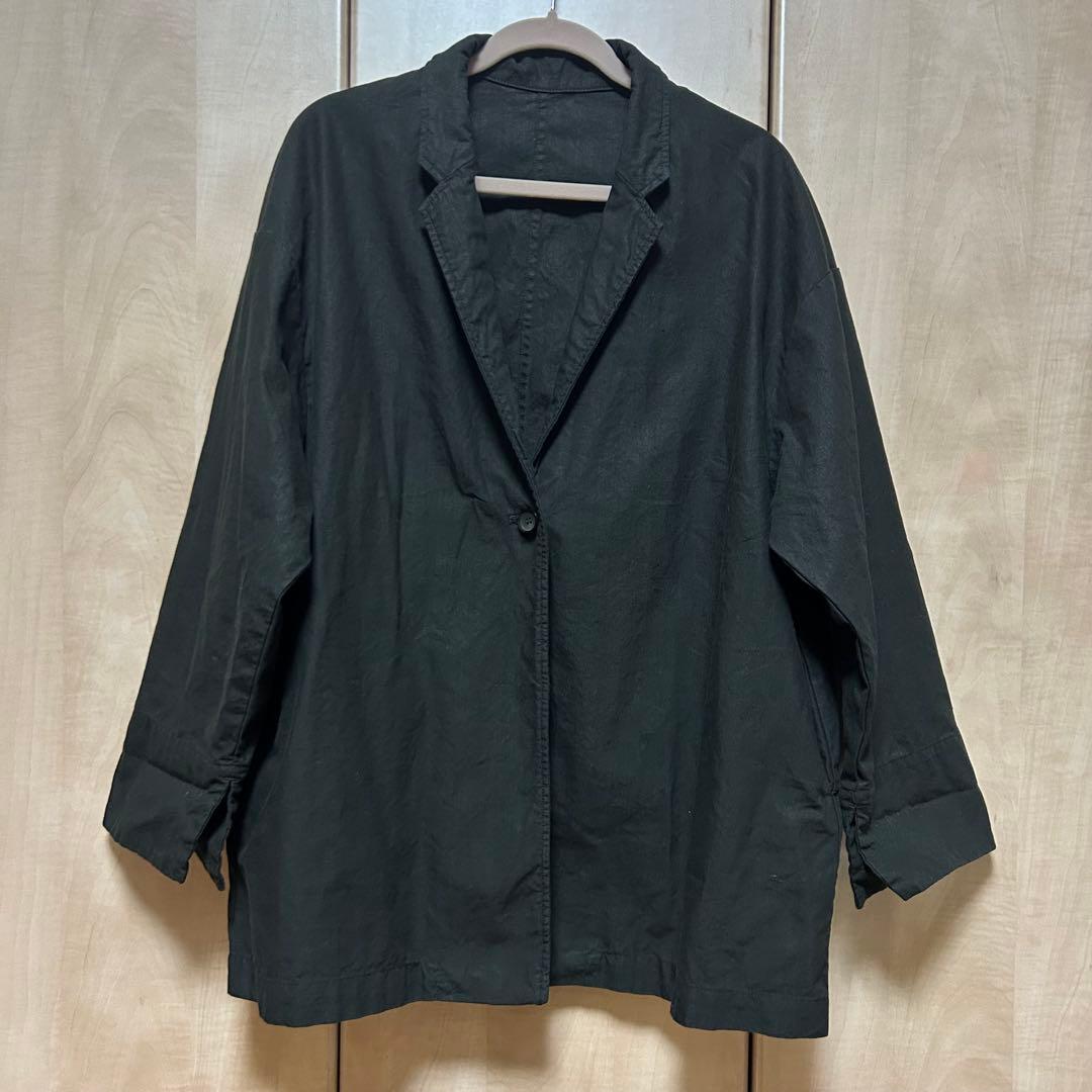 nest Robe ネストローブ リネンコットンロングテーラードジャケット